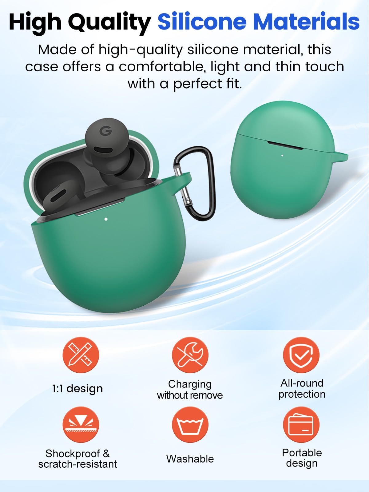 Amazon | Google Pixel Buds 2a ケース - ソフトシリコン保護カバー